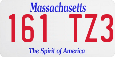 MA license plate 161TZ3