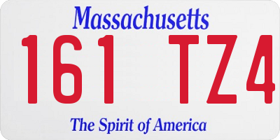 MA license plate 161TZ4