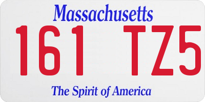 MA license plate 161TZ5