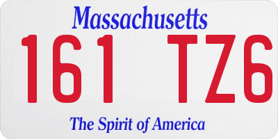 MA license plate 161TZ6