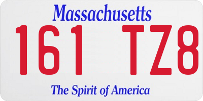 MA license plate 161TZ8