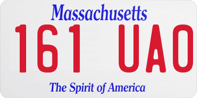 MA license plate 161UA0