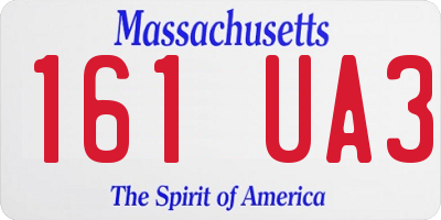 MA license plate 161UA3