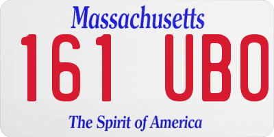 MA license plate 161UB0