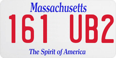 MA license plate 161UB2