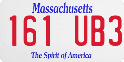 MA license plate 161UB3