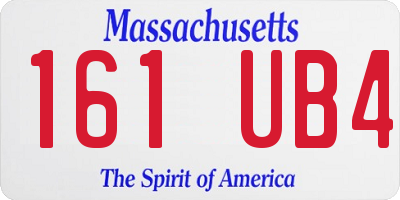 MA license plate 161UB4