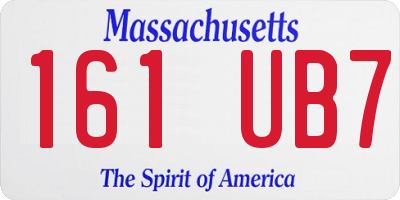 MA license plate 161UB7