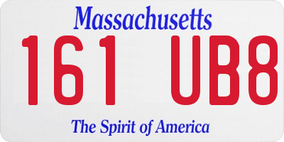 MA license plate 161UB8