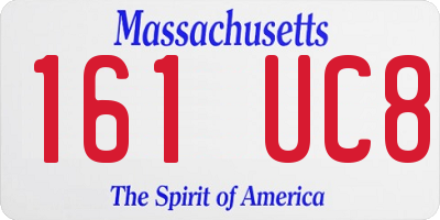 MA license plate 161UC8