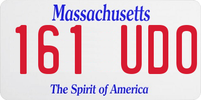 MA license plate 161UD0