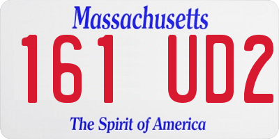 MA license plate 161UD2