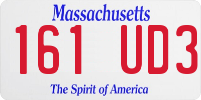 MA license plate 161UD3