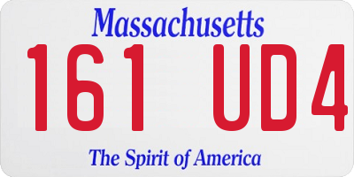 MA license plate 161UD4