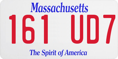 MA license plate 161UD7