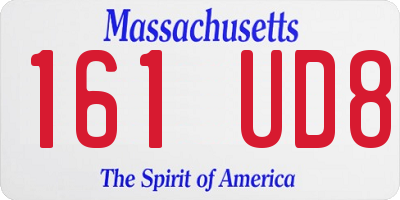 MA license plate 161UD8