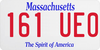 MA license plate 161UE0