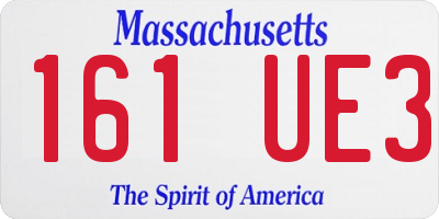 MA license plate 161UE3