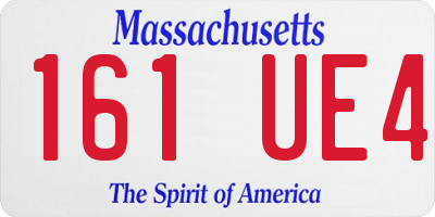 MA license plate 161UE4