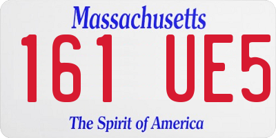 MA license plate 161UE5