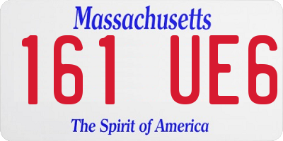 MA license plate 161UE6