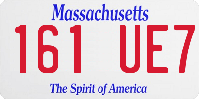 MA license plate 161UE7