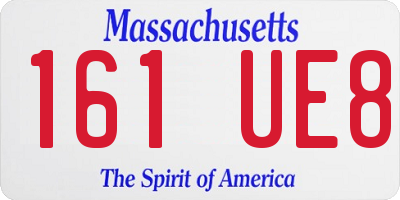 MA license plate 161UE8