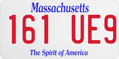 MA license plate 161UE9