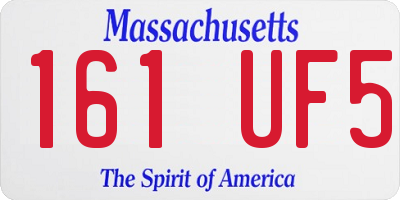 MA license plate 161UF5