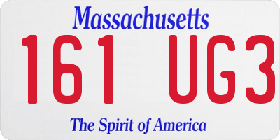 MA license plate 161UG3