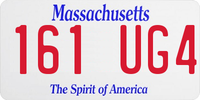 MA license plate 161UG4