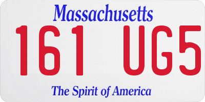 MA license plate 161UG5