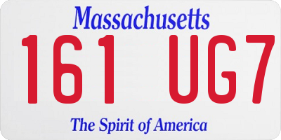 MA license plate 161UG7