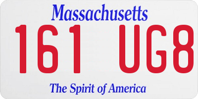MA license plate 161UG8