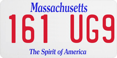 MA license plate 161UG9