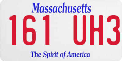 MA license plate 161UH3