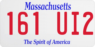 MA license plate 161UI2