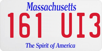 MA license plate 161UI3