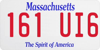 MA license plate 161UI6