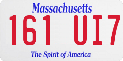 MA license plate 161UI7