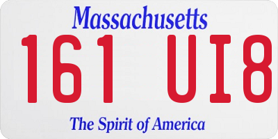 MA license plate 161UI8