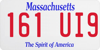 MA license plate 161UI9