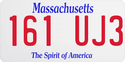 MA license plate 161UJ3