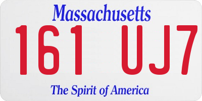 MA license plate 161UJ7