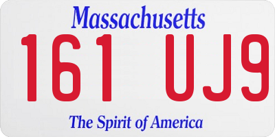 MA license plate 161UJ9