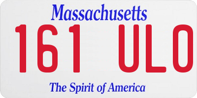 MA license plate 161UL0