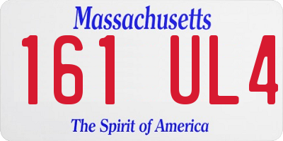 MA license plate 161UL4