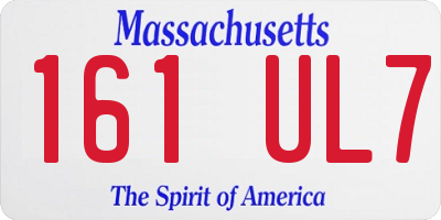 MA license plate 161UL7