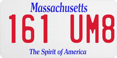 MA license plate 161UM8