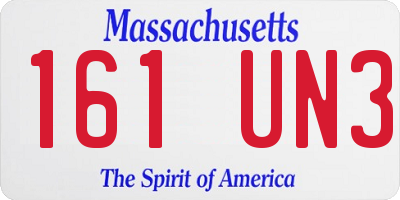 MA license plate 161UN3